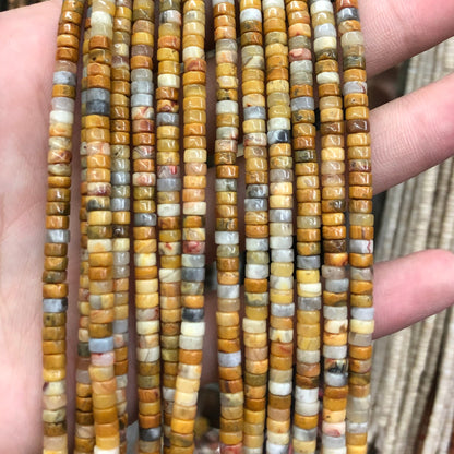 2x4mm Crazy Agate Rondelle Beads 15''