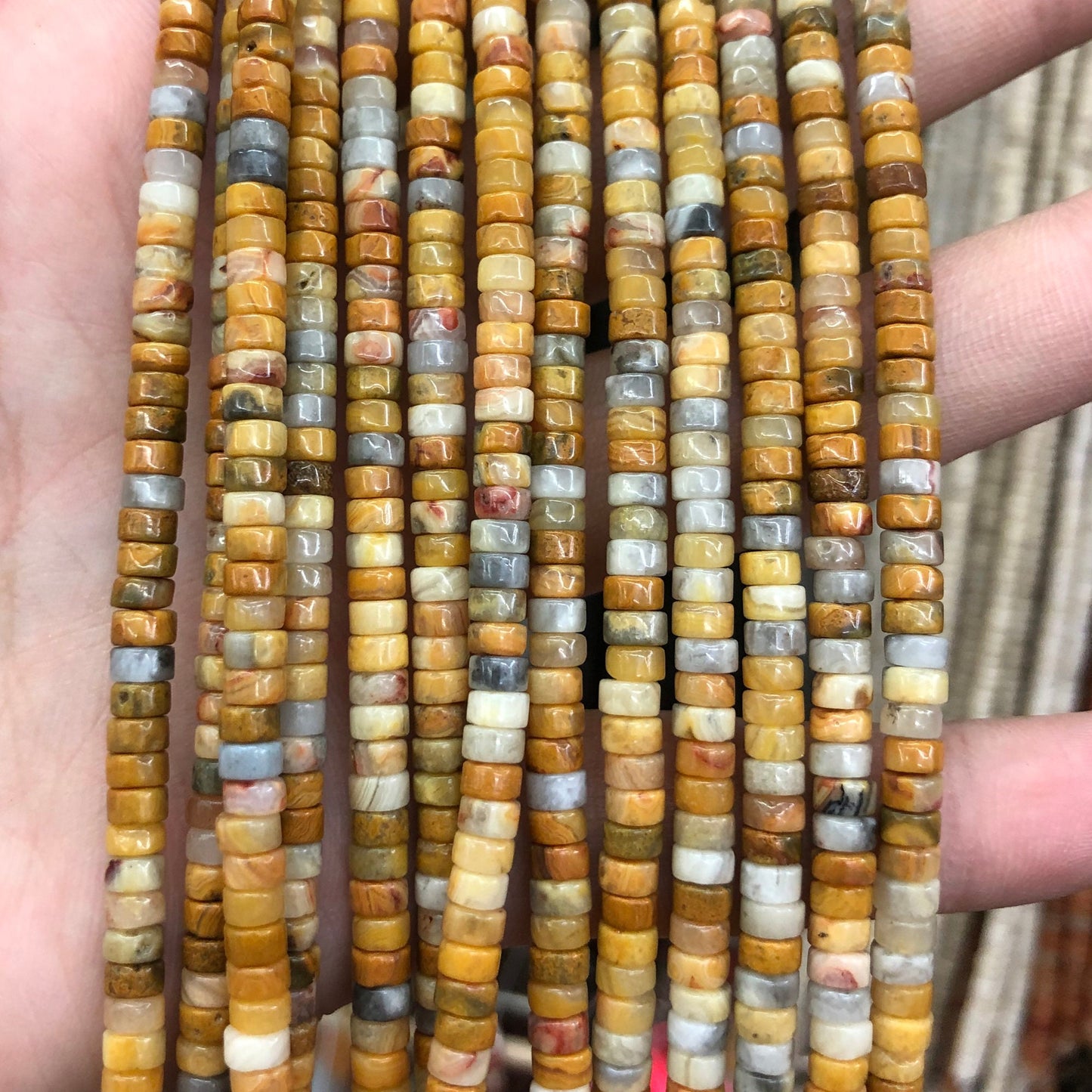 2x4mm Crazy Agate Rondelle Beads 15''