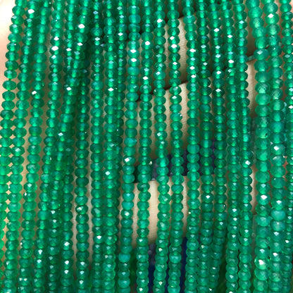 Green Agate Nice Cut Rondelle Faceted Beads 2x3mm 4x6mm 15''