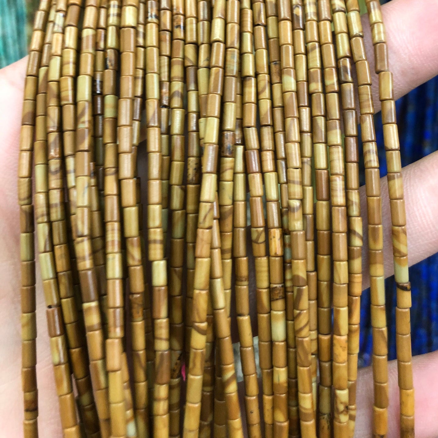 2x4mm Grain Jasper Tube Beads 15''
