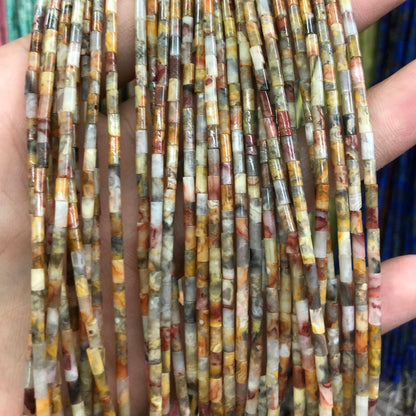 2x4mm Crazy Agate Tube Beads 15''