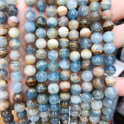 Blue Calcite Beads 6mm 8mm 10mm 12mm 15''