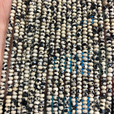 Jaspe Dalmatien Rondelle à facettes 2x3mm 15''