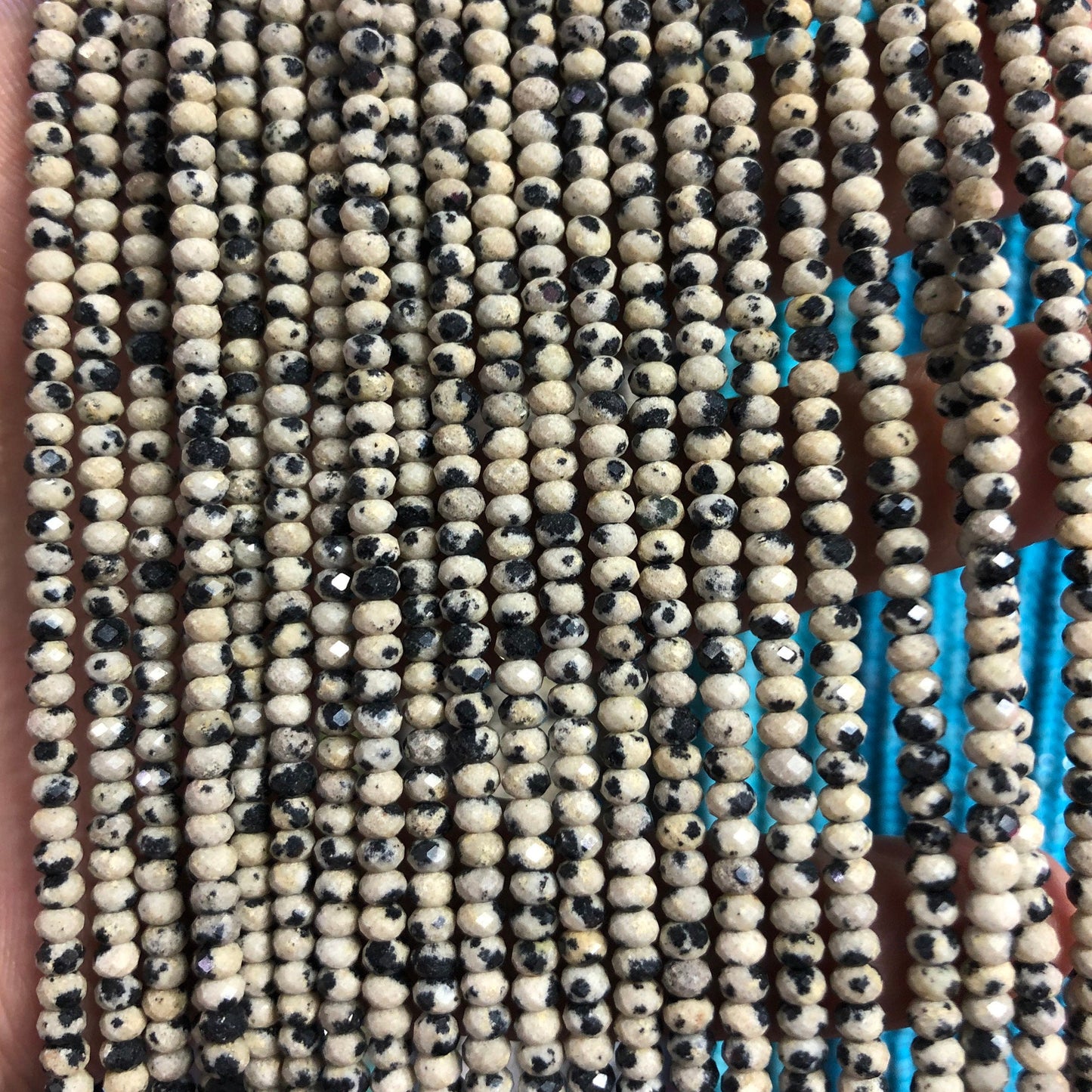 Dalmation Jasper Rondelle Faceted Rondelle 2x3mm 15''