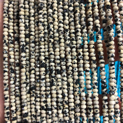 Dalmation Jasper Rondelle Faceted Rondelle 2x3mm 15''