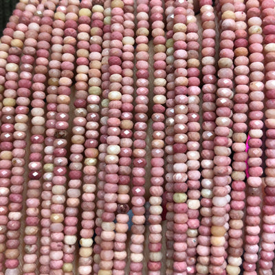Red Rhodonite Nice Cut Rondelle Faceted Beads 2x3mm 15''
