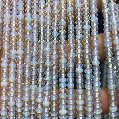 Blue Opal Nice Cut Rondelle Faceted Beads 2x3mm 15''
