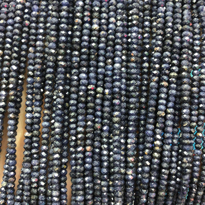 Sapphire Nice Cut Rondelle Faceted Beads 2x3mm 15''