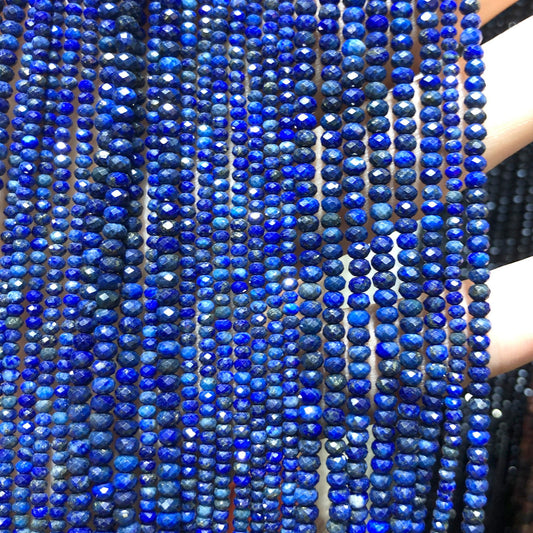 Lapis Lazuli Rondelle Faceted Beads 2x3mm 3x4mm 15''