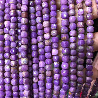 Phosphosiderite Cube  Faceted Beads 4mm 15''