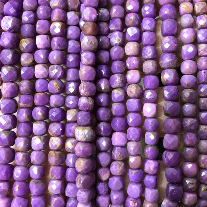 Phosphosiderite Cube  Faceted Beads 4mm 15''