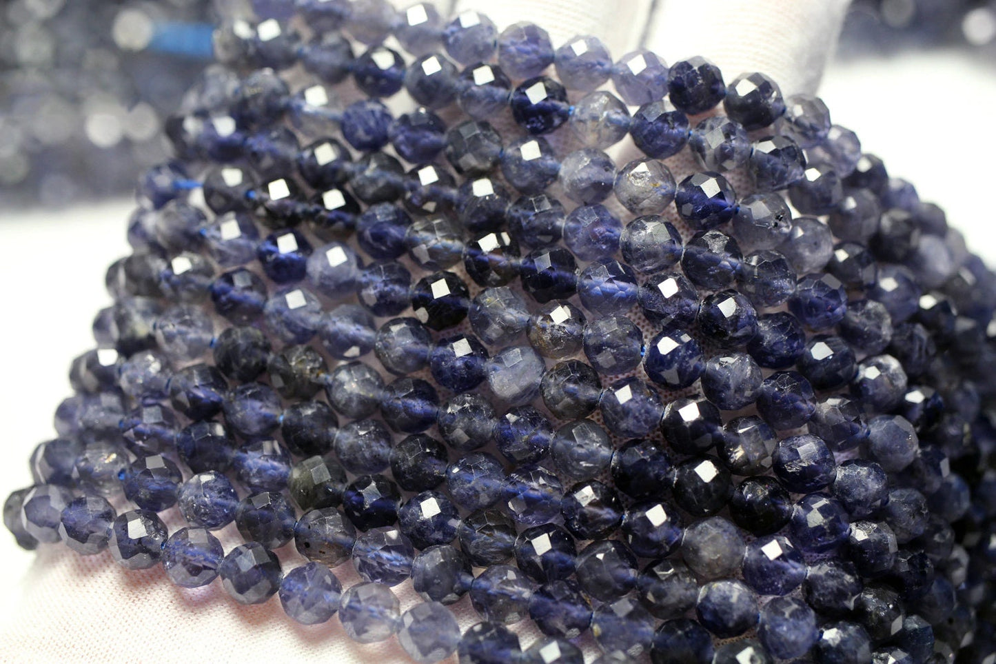 Iolite facetterede perler 6 mm 15''