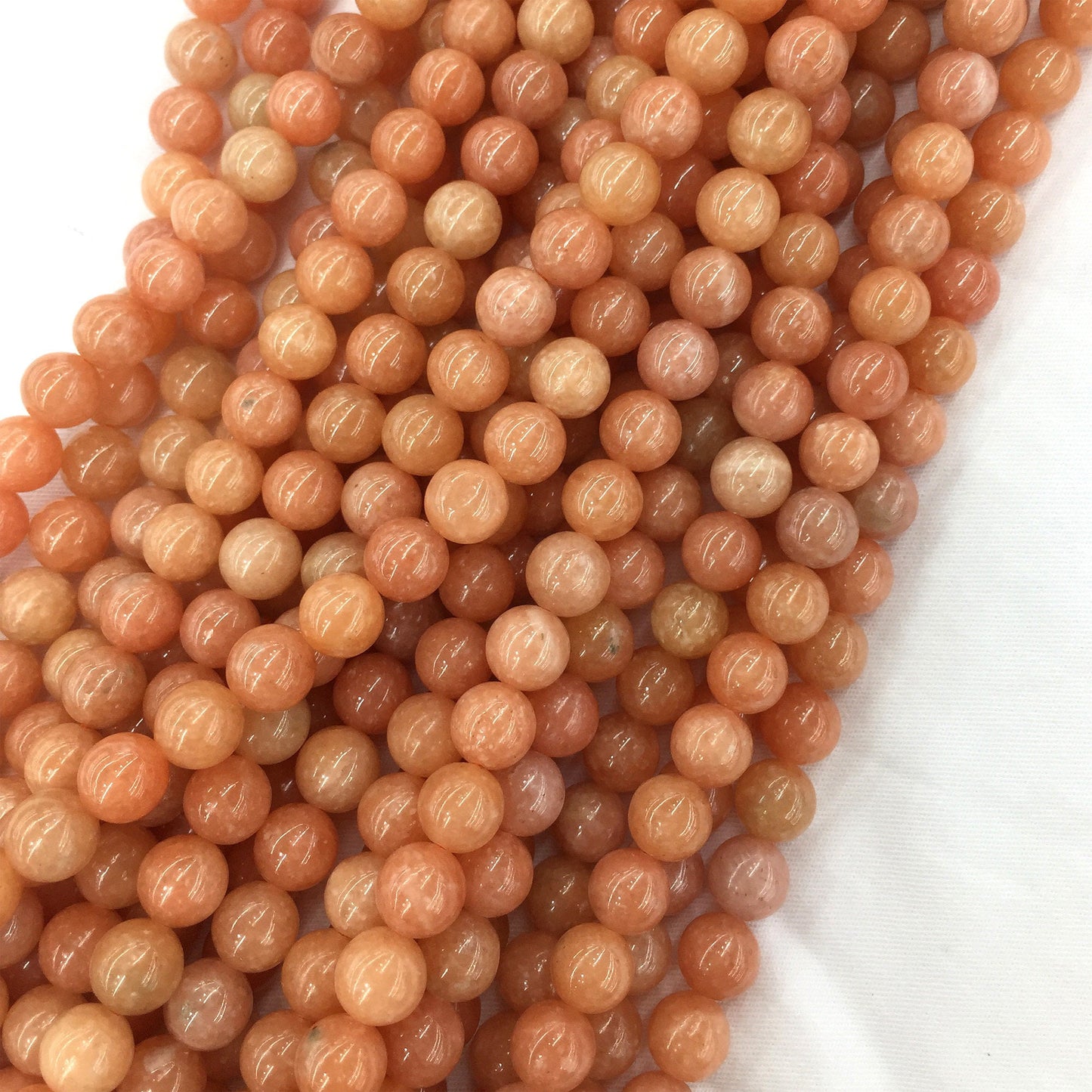 Orange Calcitperler 6mm 8mm 10mm 15''