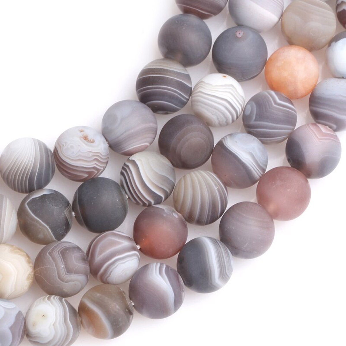 Botswana Agate Matte Beads  4mm 6mm 8mm 10mm 12mm 15''