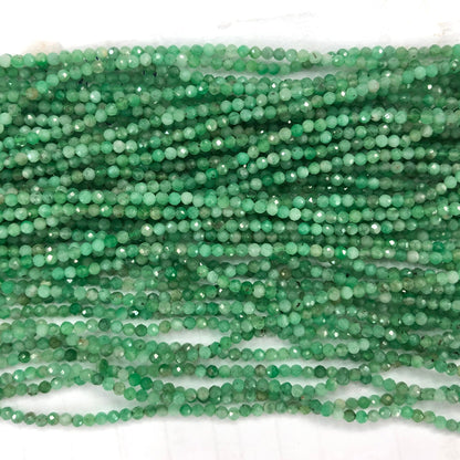 Emerald Faceted Beads  2mm 3mm 15''