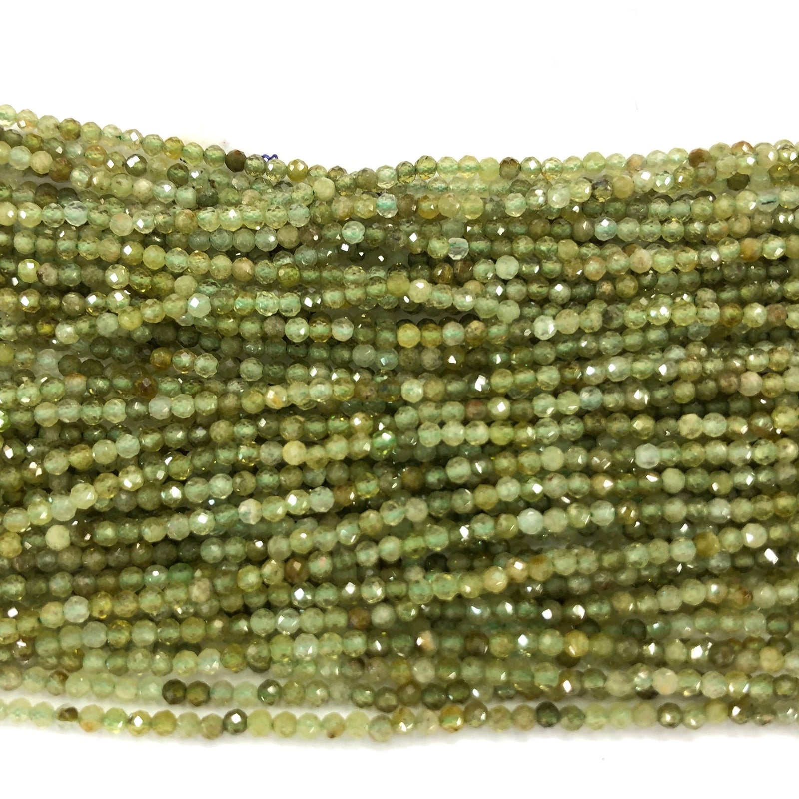 Green Garnet Faceted Beads 2mm 3mm 4mm 15''
