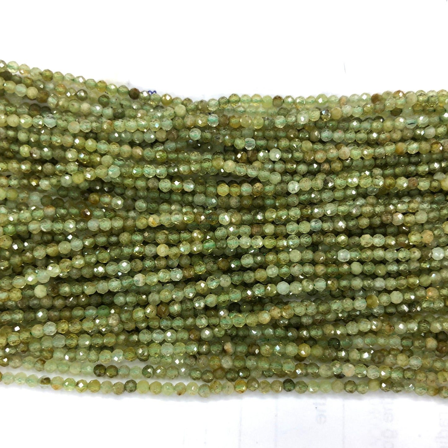 Green Garnet Faceted Beads 2mm 3mm 4mm 15''