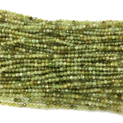 Green Garnet Faceted Beads 2mm 3mm 4mm 15''