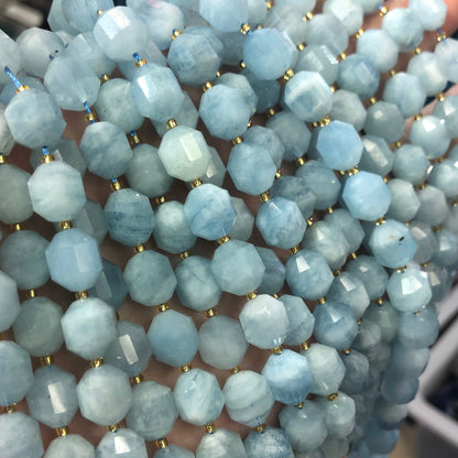 Aquamarine Faceted Beads 10mm 15''