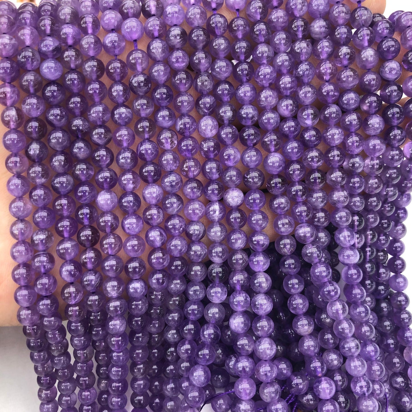 Light Purple Amethyst  Natural Gemstone Beads 6mm 15''