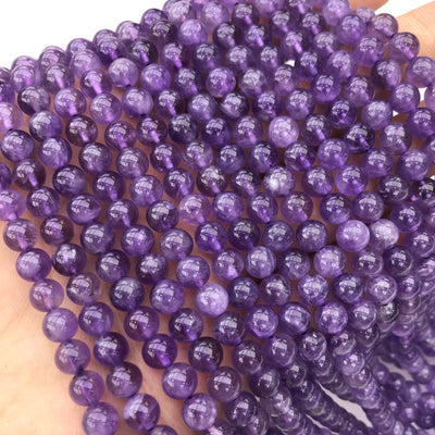 Perles en pierres précieuses naturelles d'améthyste violet clair 6 mm 15''