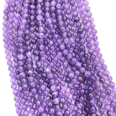 Perles en pierres précieuses naturelles d'améthyste violet clair 6 mm 15''