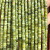 Perles rondelles en jaspe vert 2x4 mm 15''