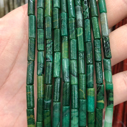 4x13mm African Jade Tube Magnesit 15''