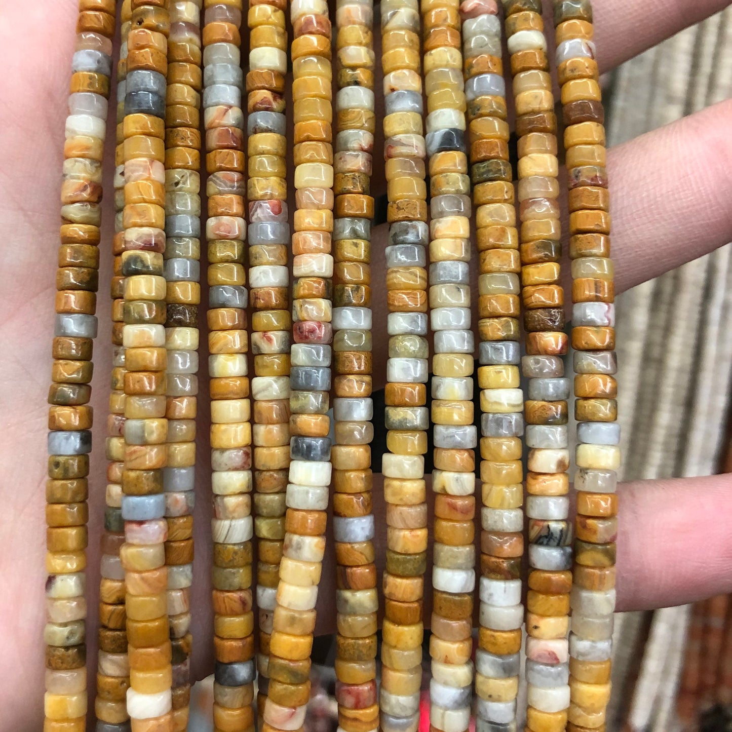 2x4mm Crazy Agate Rondelle Beads 15''