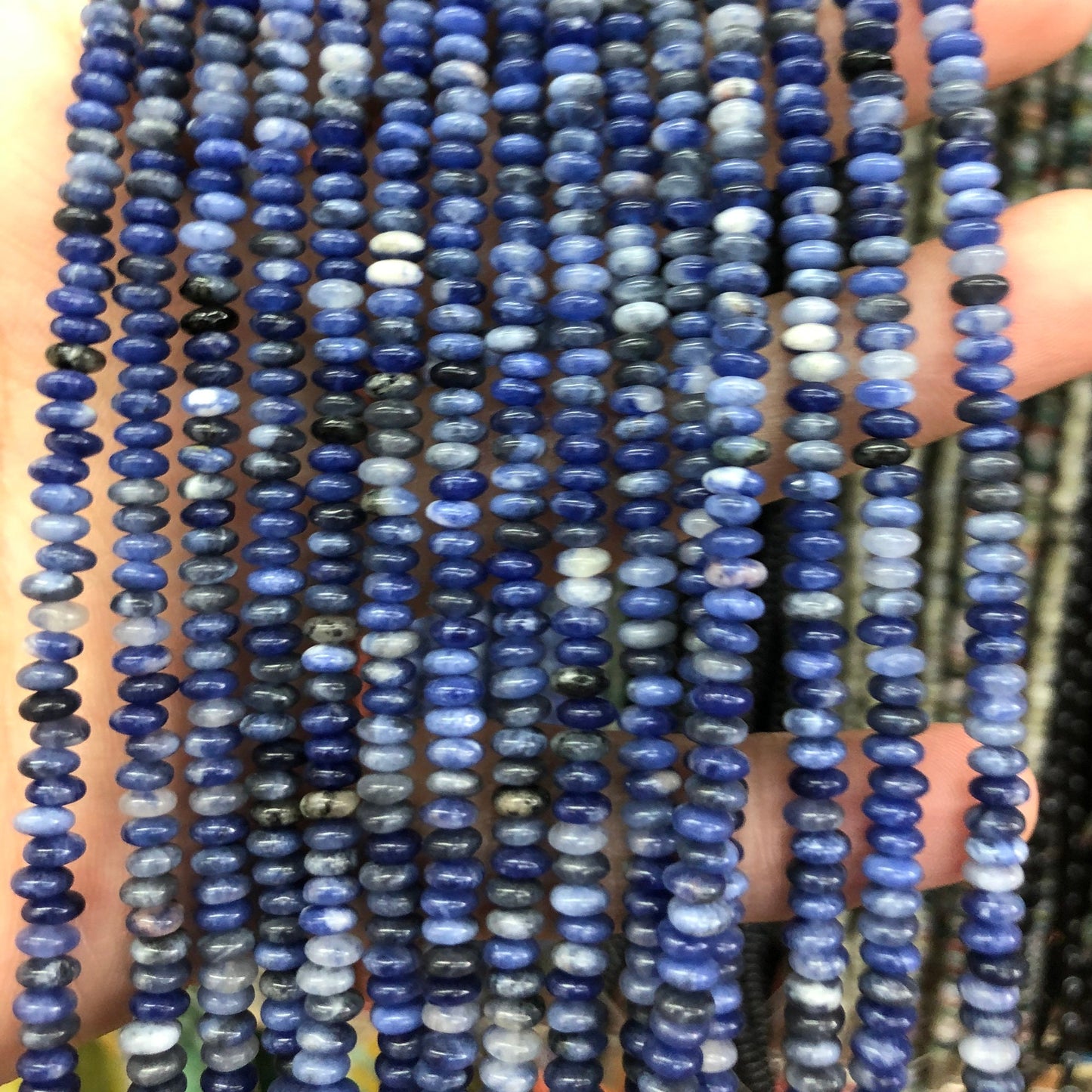 2x4mm Sodalite Rondelle Beads 15''