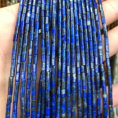 2x4mm Lapis Lazuli Tube Beads 15''