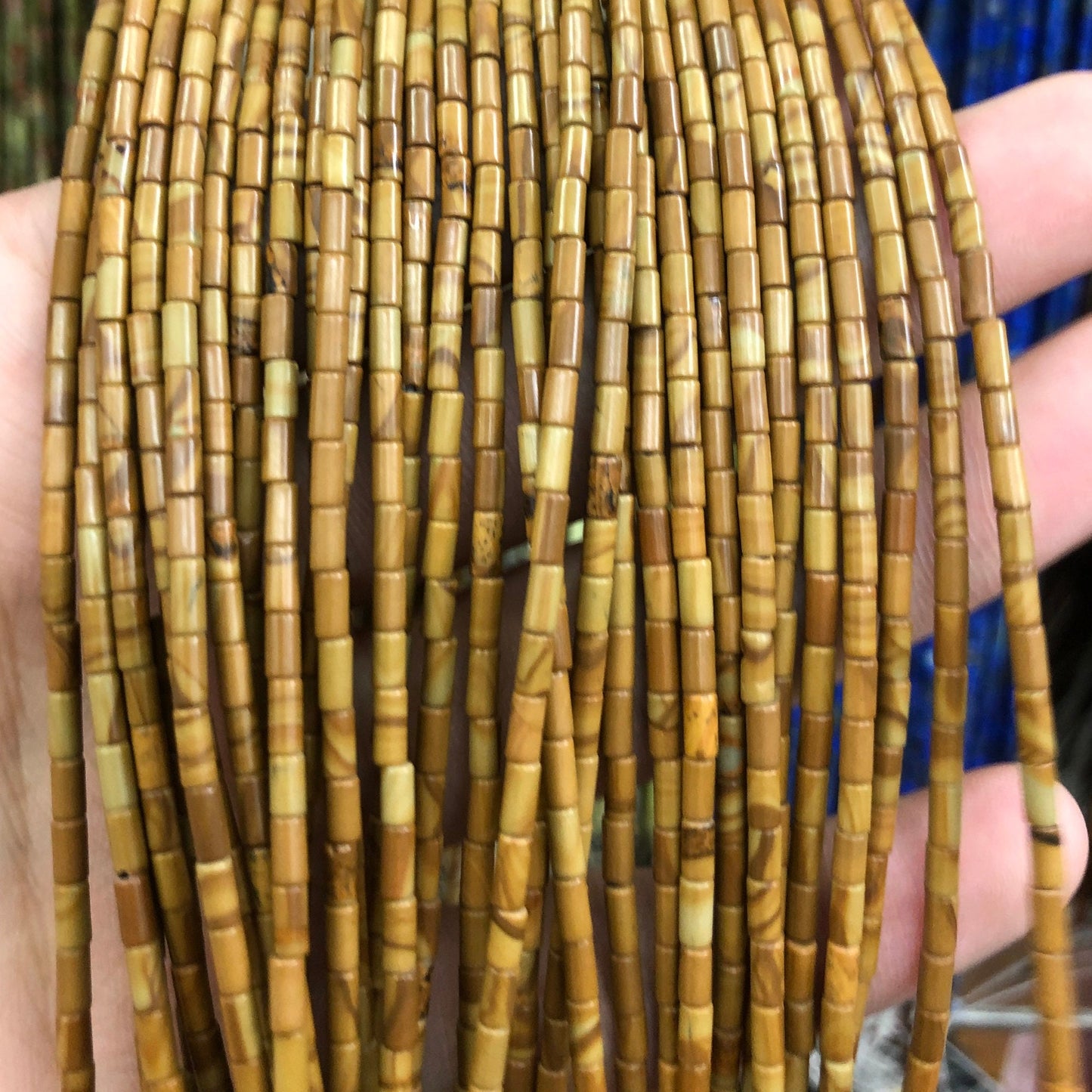 2x4mm Grain Jasper Tube Beads 15''