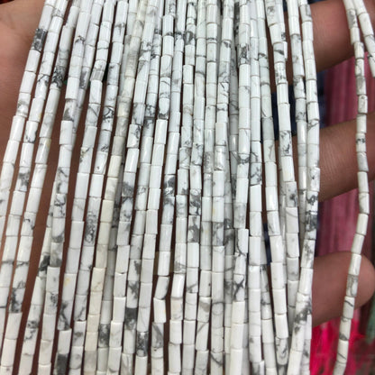 Perles en tube Howlite 2x4mm 15''