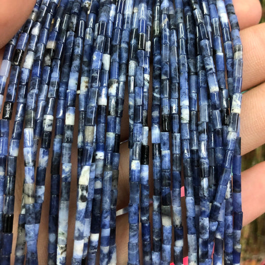 2x4mm Sodalite Tube Beads Natural Gemstone Beads 15''