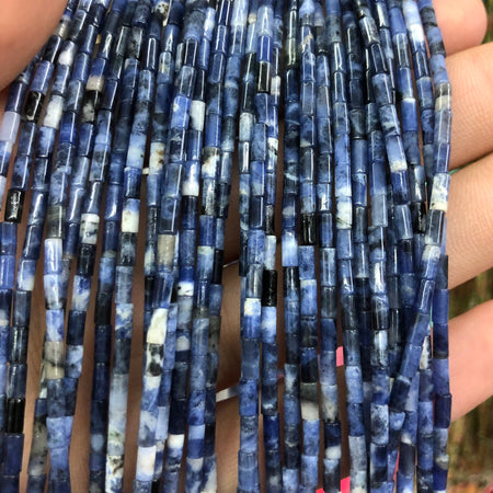 2x4mm Sodalite Tube Beads Natural Gemstone Beads 15''