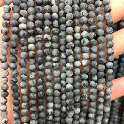 Black Labradorite Matte Beads  4mm 6mm 8mm 10mm 12mm 15''