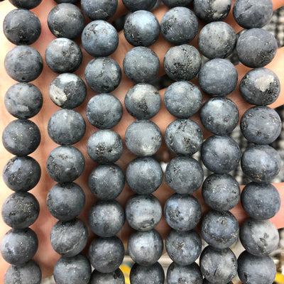 Black Labradorite Matte Beads  4mm 6mm 8mm 10mm 12mm 15''