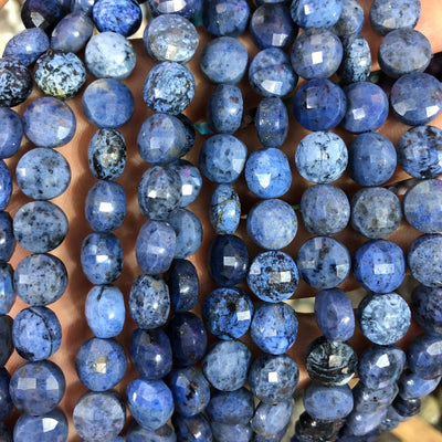 Blue Dumortierite Coin Faceted Beads 8mm 10mm 15''