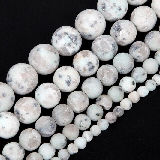 Lotus Jasper Matte Beads 6mm 8mm 10mm 15''