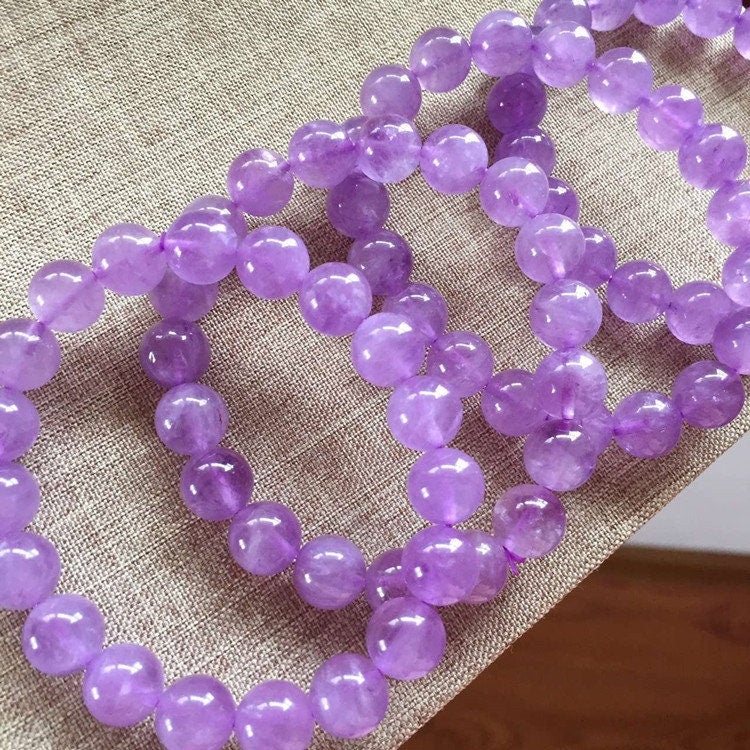 Genuine Purple Jade Bracelet 8''