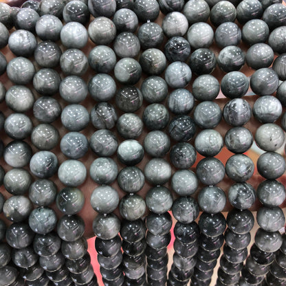 Grey Hawk Eye Stone Beads 6mm 8mm 10mm 15''
