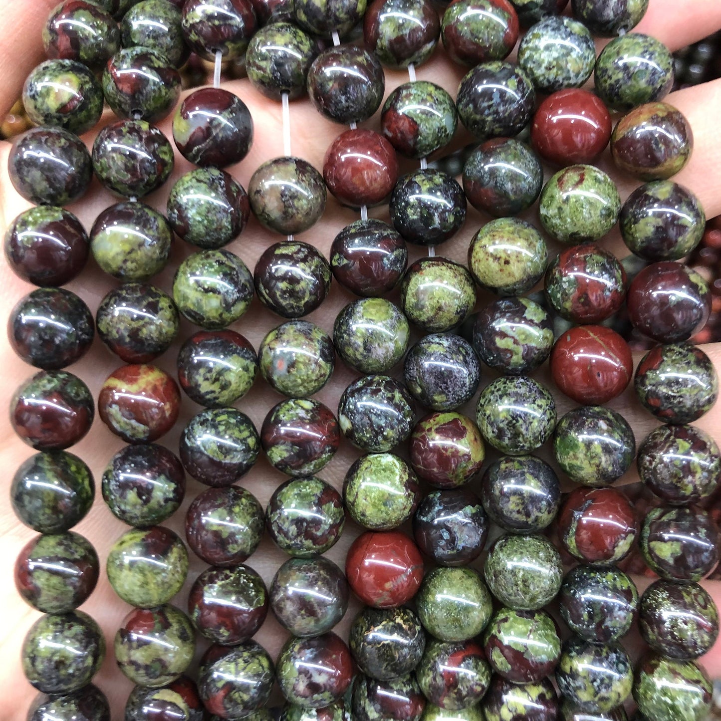 A+ Dragon Bloodstone Beads 6mm 8mm 10mm 15''