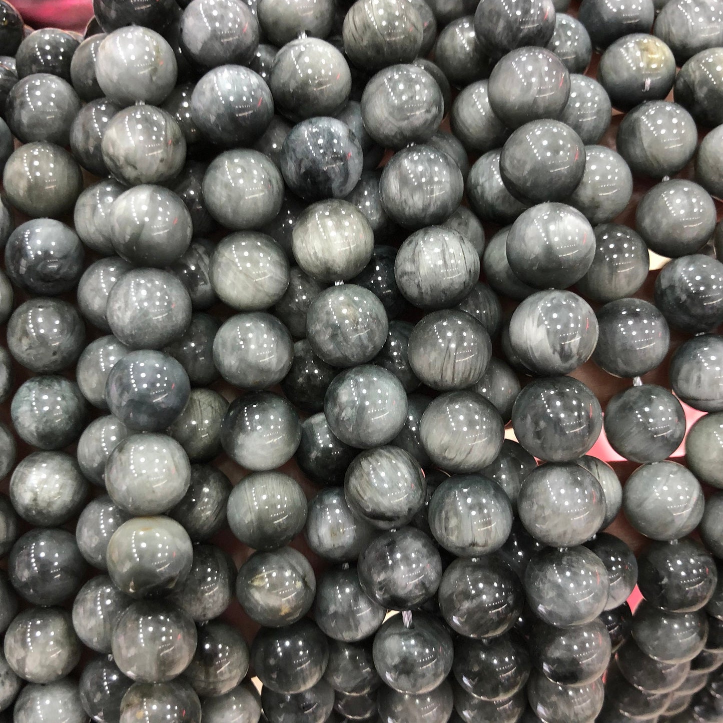 Grey Hawk Eye Stone Beads 6mm 8mm 10mm 15''