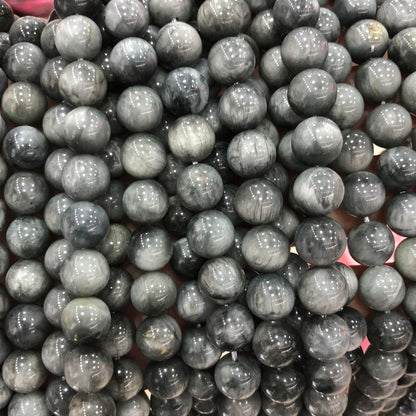 Grey Hawk Eye Stone Beads 6mm 8mm 10mm 15''