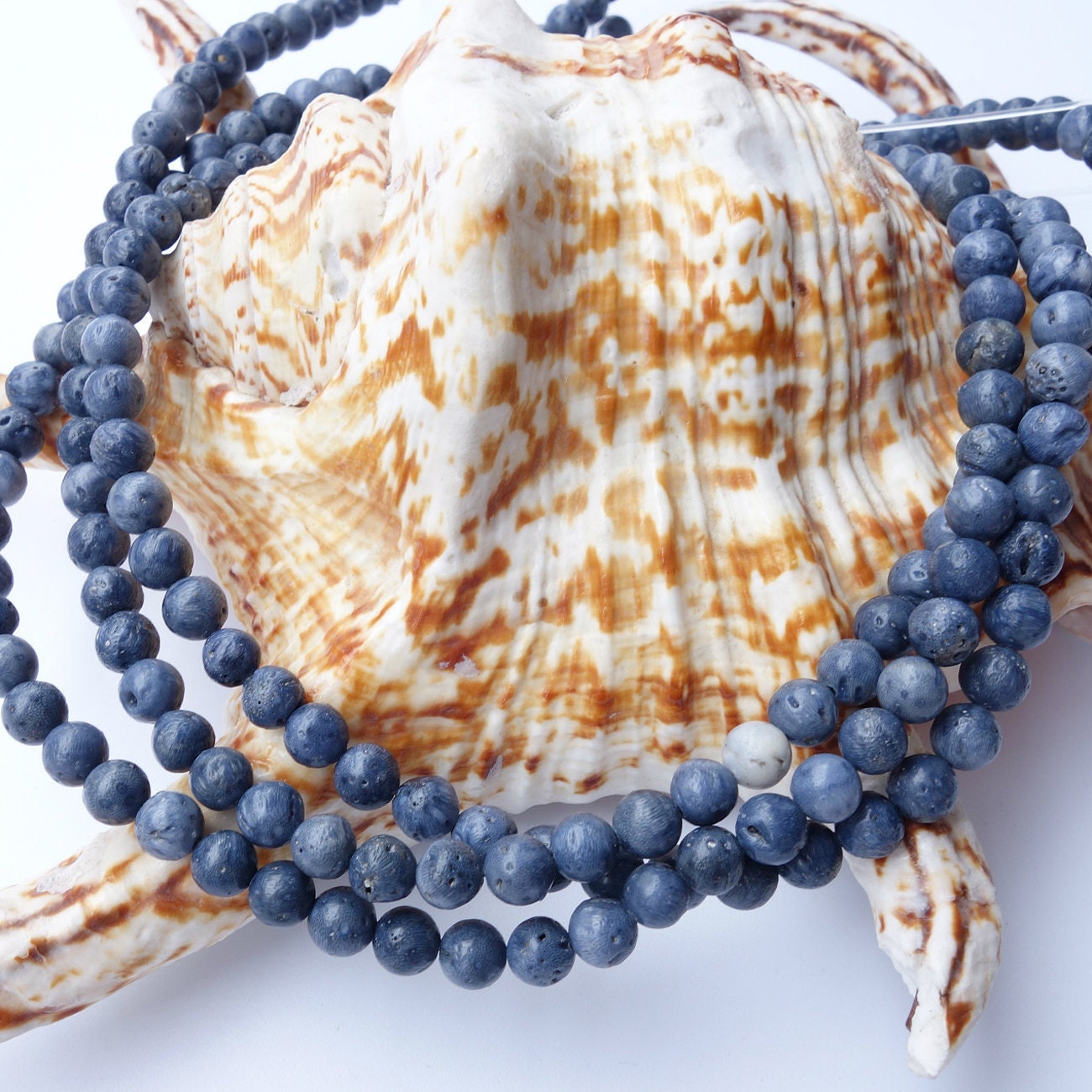Perles de corail bleu 4 mm 6 mm 8 mm 10 mm 12 mm 15''