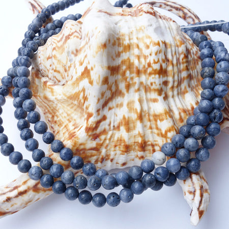 Blå koralperler 4mm 6mm 8mm 10mm 12mm 15''