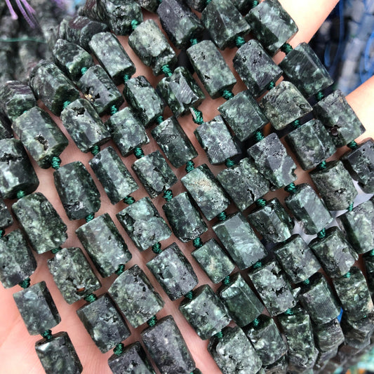 Genuine Seraphinite Tube Beads 8-12mm