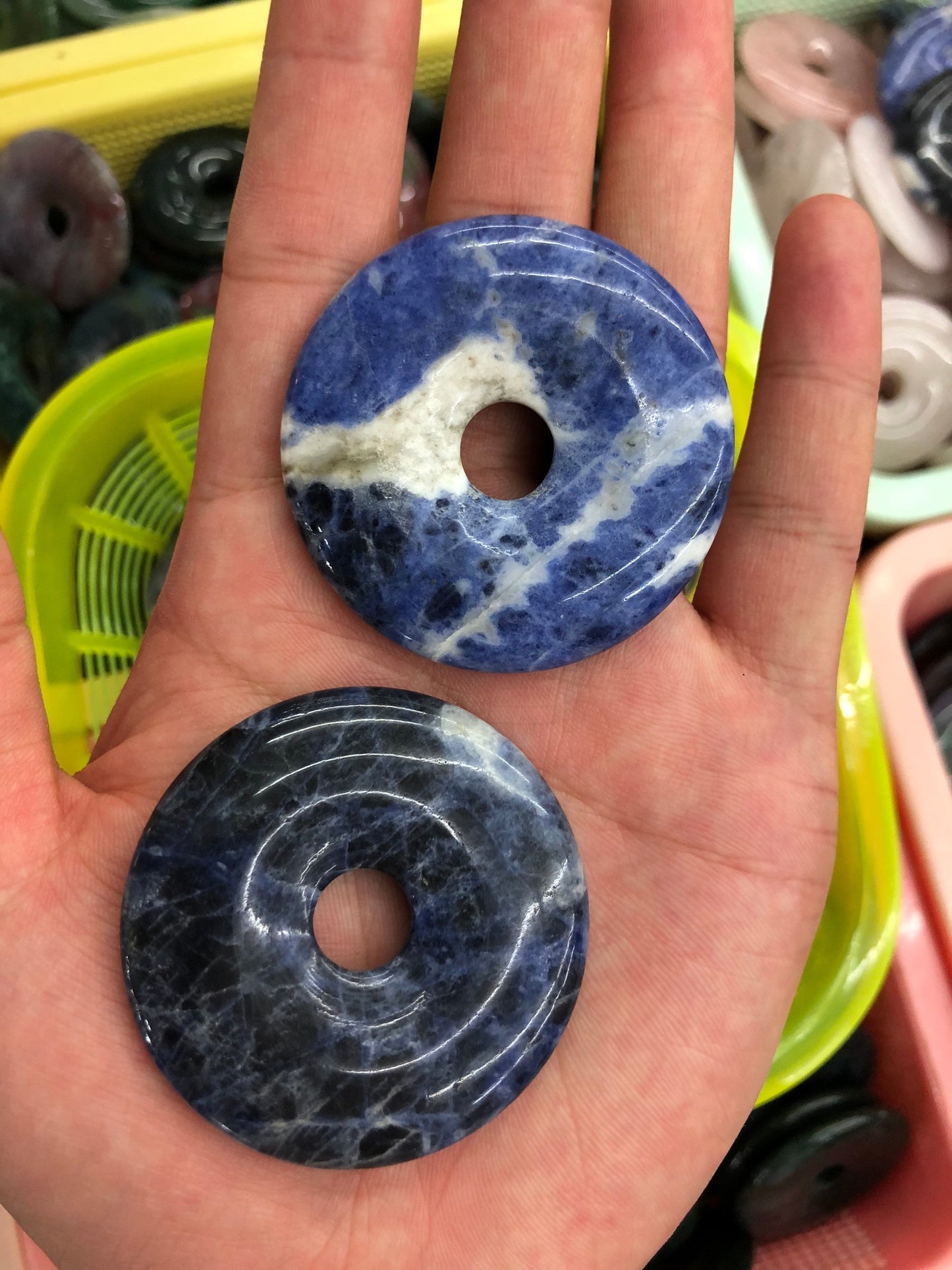 Sodalite Donut Pendant 30mm 40mm 50mm 1pc