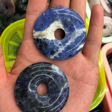 Sodalite Donut Beads 30mm 40mm 50mm 1pc