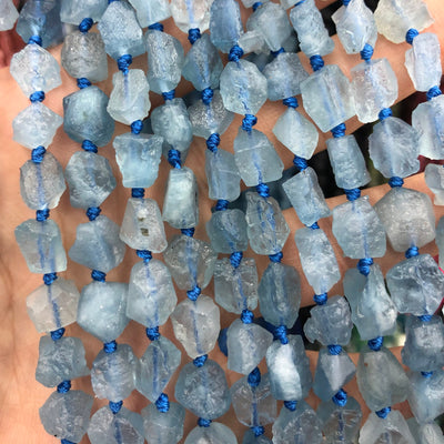 Genuine Aquamarine Rough Nugget Beads 6-8mm